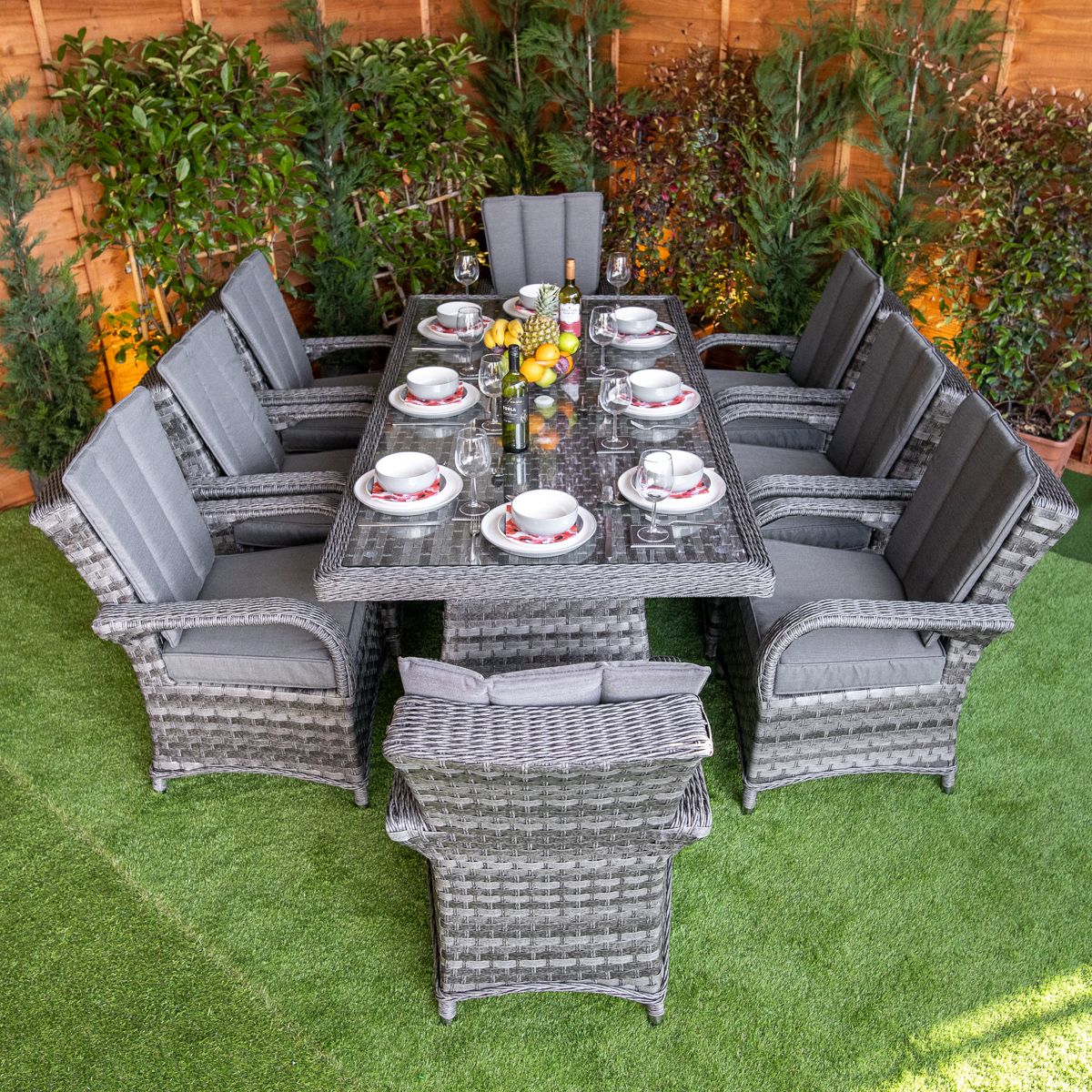 Rattan Serena Tokyo Rectangular 8 Seat Dining Set