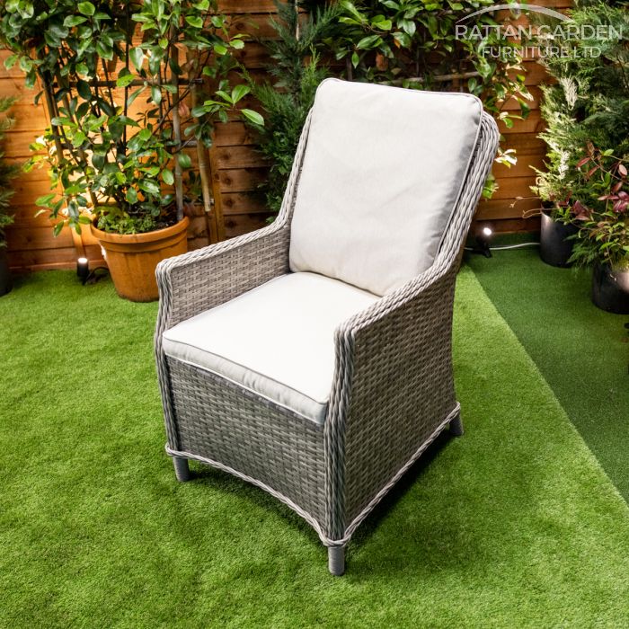 Rattan Champagne Paris Round 6 Seat Fire Pit Set