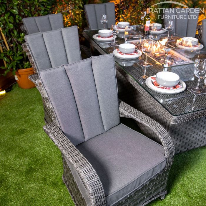 Rattan Serena Tokyo 8 Seat Fire Pit With 200cm Rectangular Table