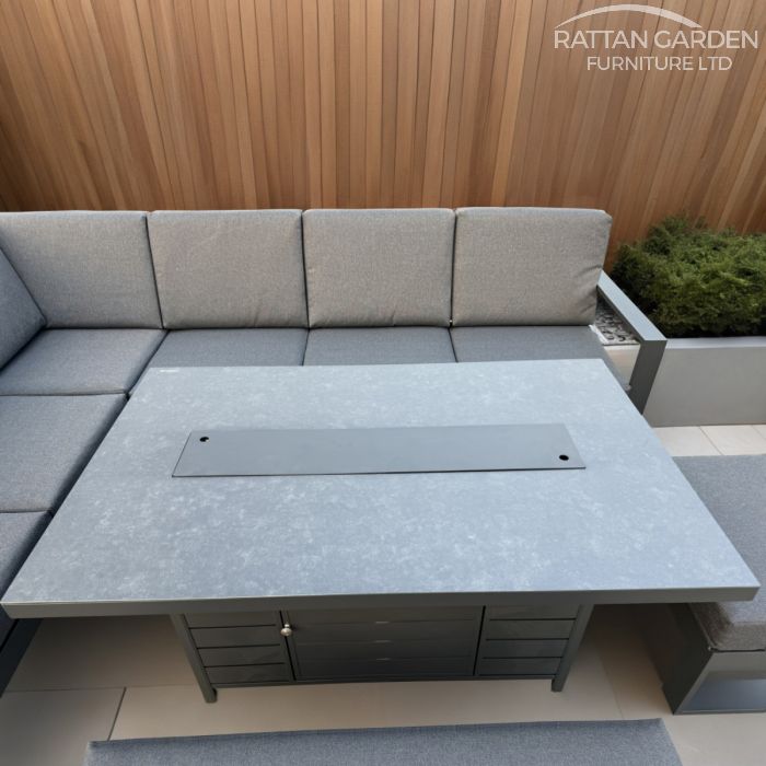 Aluminium Reuben Fire Pit Corner Sofa Set