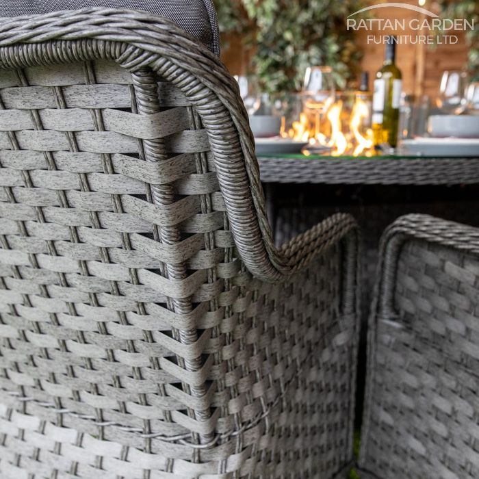 Rattan Serena Vienna 8 Seat Fire Pit With 165cm Round Table