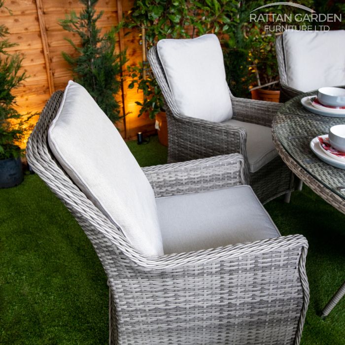 Rattan Champagne Paris Round 8 Seat Dining Set