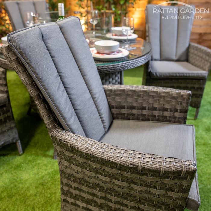 Rattan Serena Atlanta Round 4 Seat Fire Pit Set
