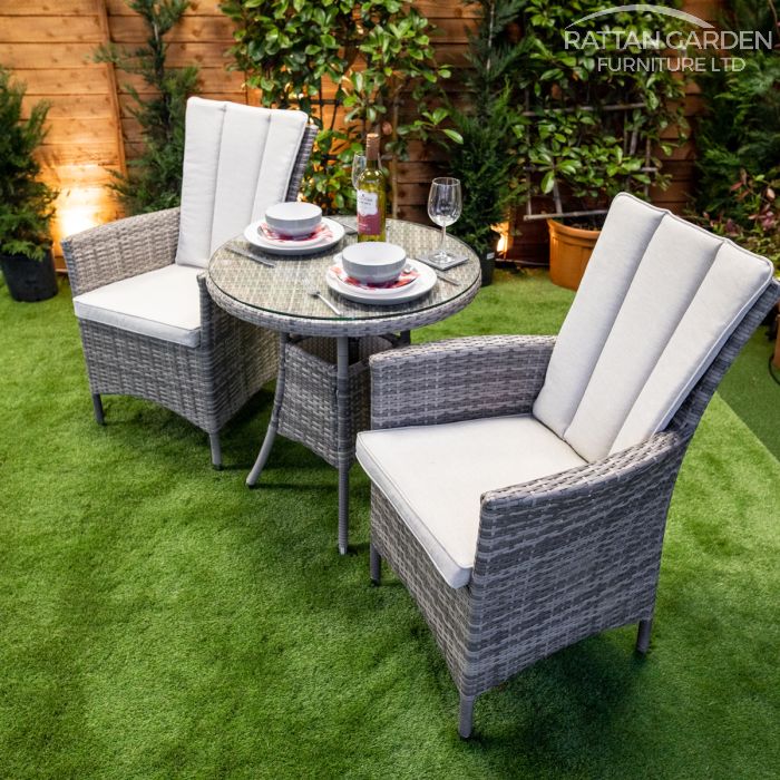 Rattan Champagne Atlanta Round Bistro Set
