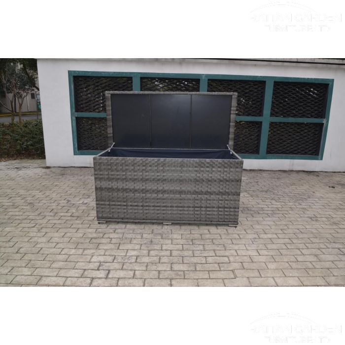 Serena Large Storage Box in Grey Rattan