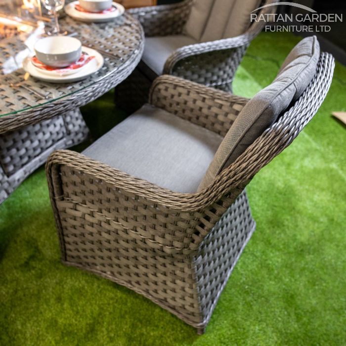 Rattan Serena Vienna Round 6 Seat Fire Pit Set
