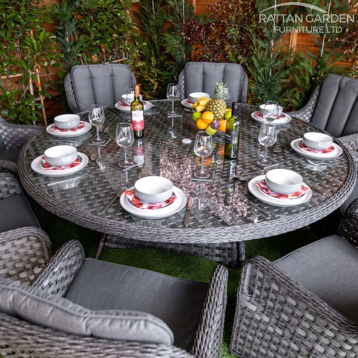 Rattan Serena Vienna Round 8 Seat Dining Set