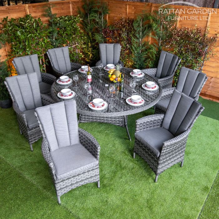 Rattan Serena Atlanta Round 8 Seat Dining Set