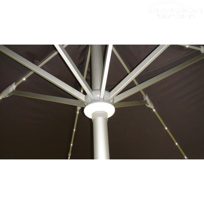 The Ultra 4m x 4m Square LED Fully Remote Parasol in Grey