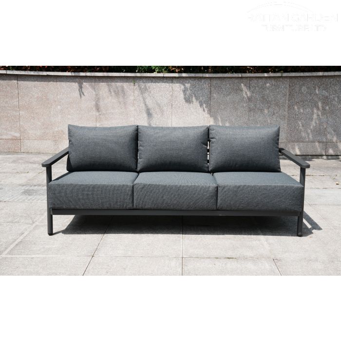 Brabazon Aluminium 5 Seat 4 Piece Sofa Set with Grey Rising Table