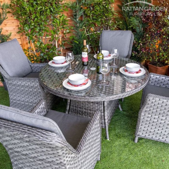 Rattan Serena Paris Round 4 Seat Dining Set