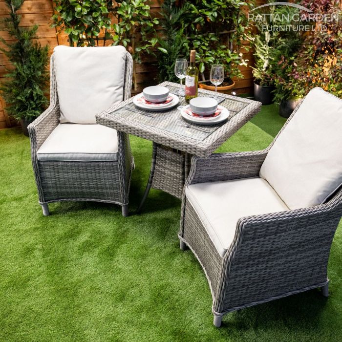 Rattan Champagne Paris Square Bistro Set