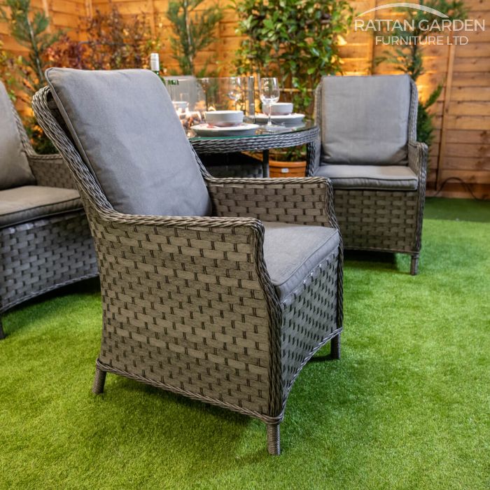 Rattan Serena Paris Round 4 Seat Fire Pit Set