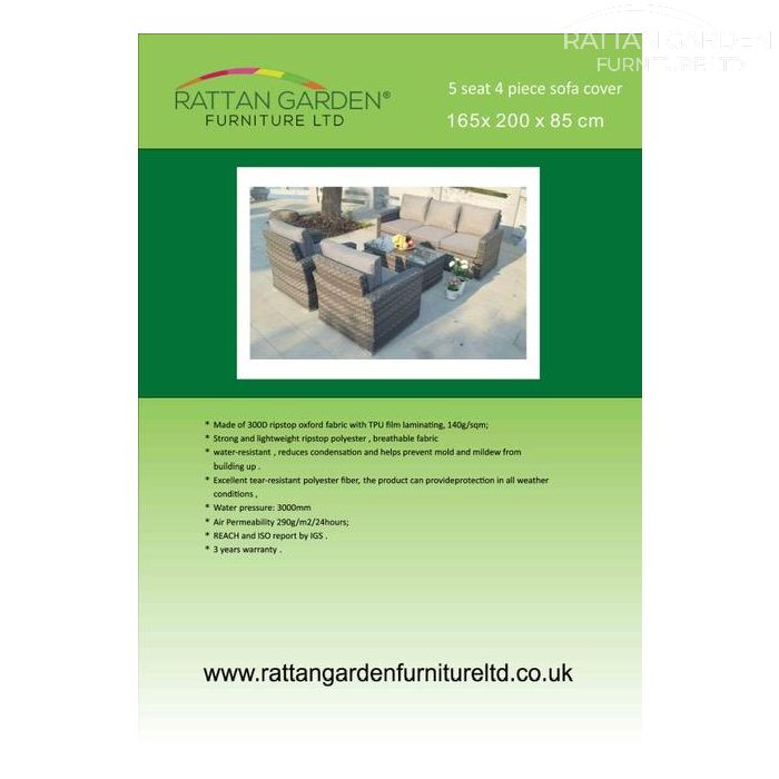 Deluxe Rain Cover for  Rattan 5 Seat 4 Piece Sofa Set