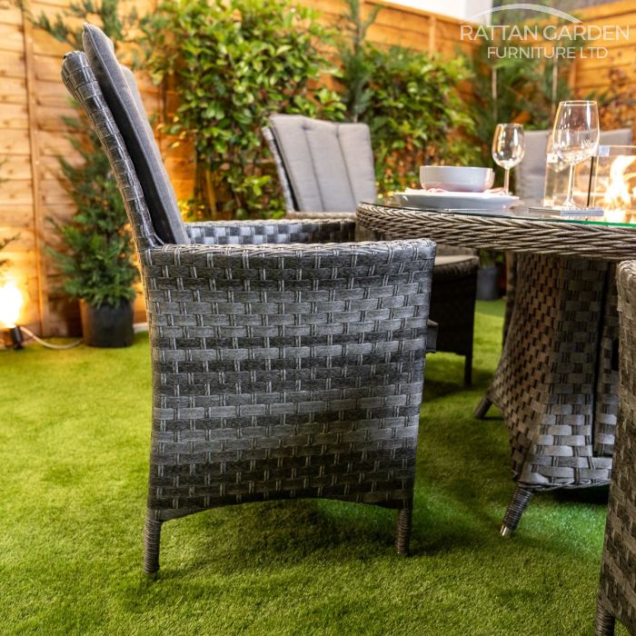 Rattan Serena Atlanta Round 6 Seat Fire Pit Set