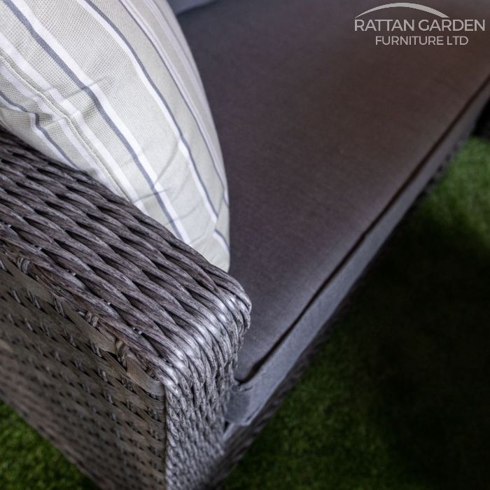 Serena Hampton Corner Rattan Dining Set with Fire Pit