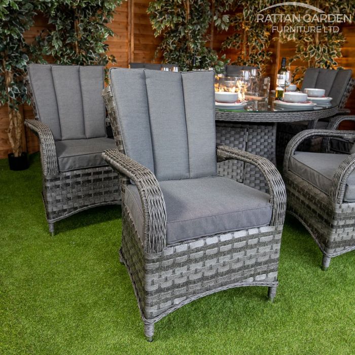 Rattan Serena Tokyo 8 Seat Fire Pit With 165cm Round Table