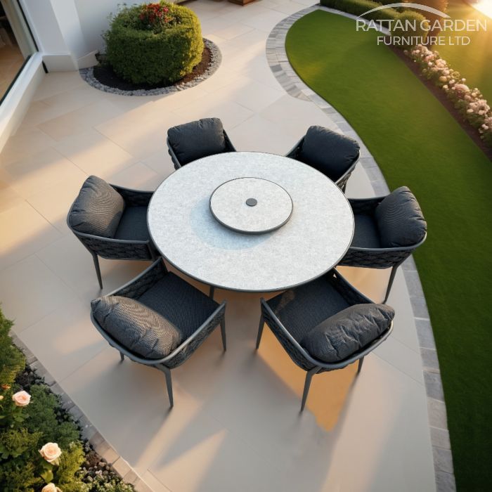 Annabelle Rope Grey 6 Seater Dining Set