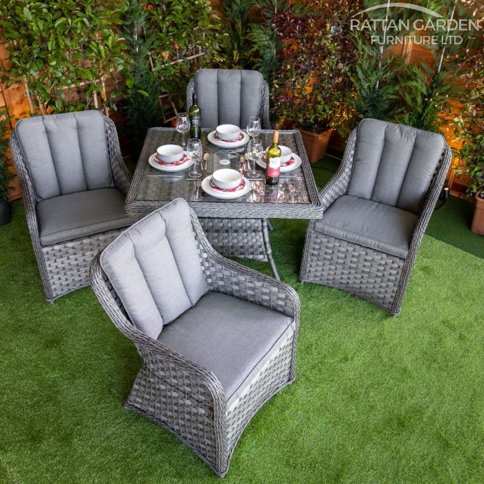 Rattan Serena Vienna Square 4 Seat Dining Set