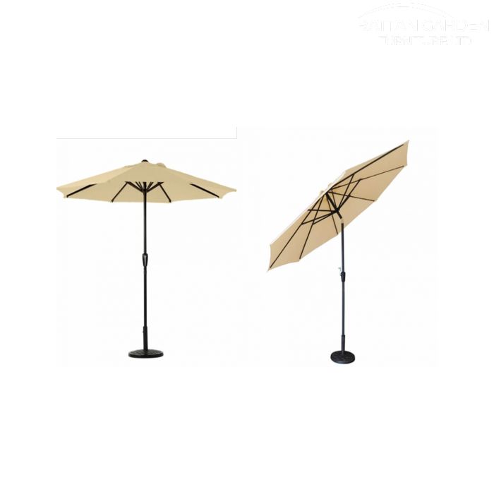 Shanghai 3m Round Crank Parasol in Natural
