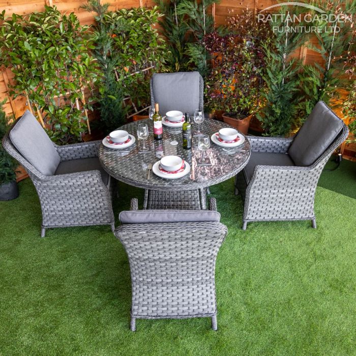 Rattan Serena Paris Round 4 Seat Dining Set