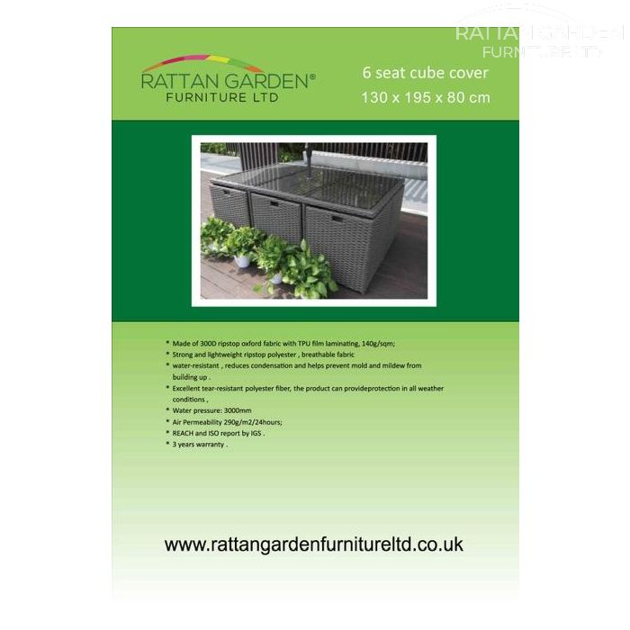 Deluxe Rain Cover for Rattan 6 Seater Cube Set