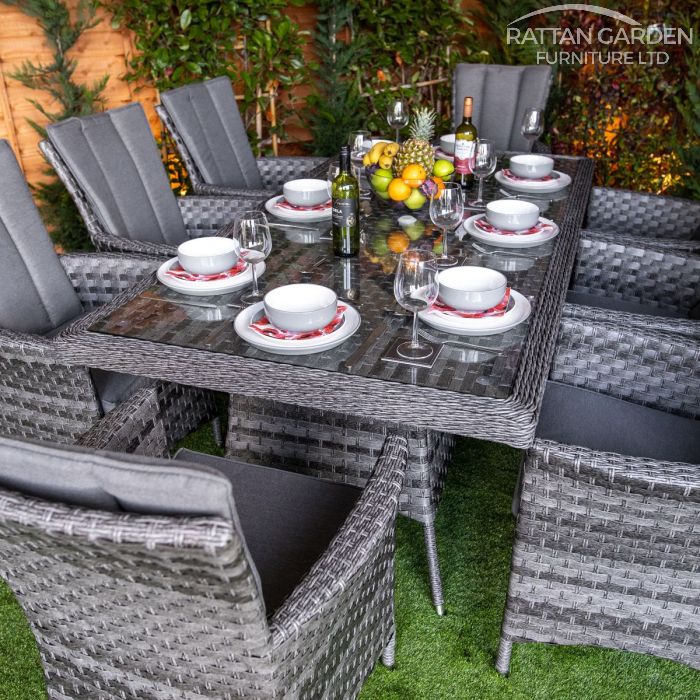 Rattan Serena Atlanta Rectangular 8 Seat Dining Set