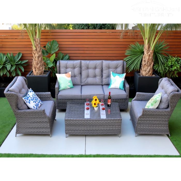 Serena Belgrade High Back Sofa Set with Coffee Table