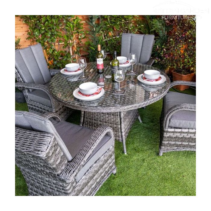 Rattan Serena Tokyo Round 4 Seat Dining Set