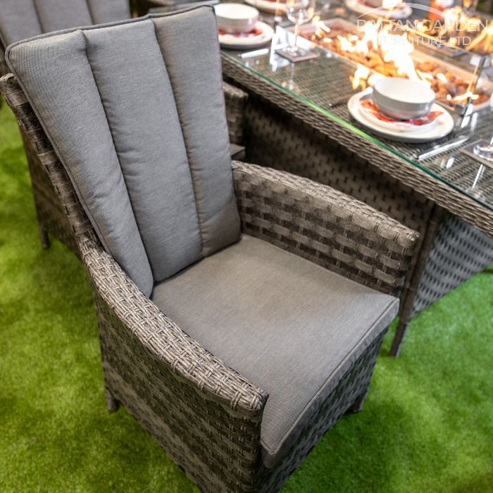 Rattan Serena Atlanta Rectangular 6 Seat Fire Pit Set