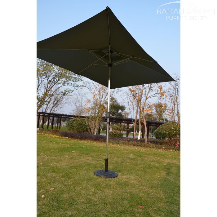 Perth 3m x 2m Rectangular Crank Parasol in Grey