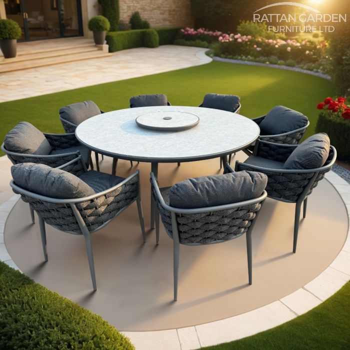 Annabelle Rope Grey 8 Seater Dining Set