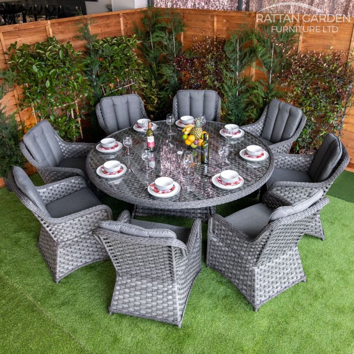 Rattan Serena Vienna Round 8 Seat Dining Set