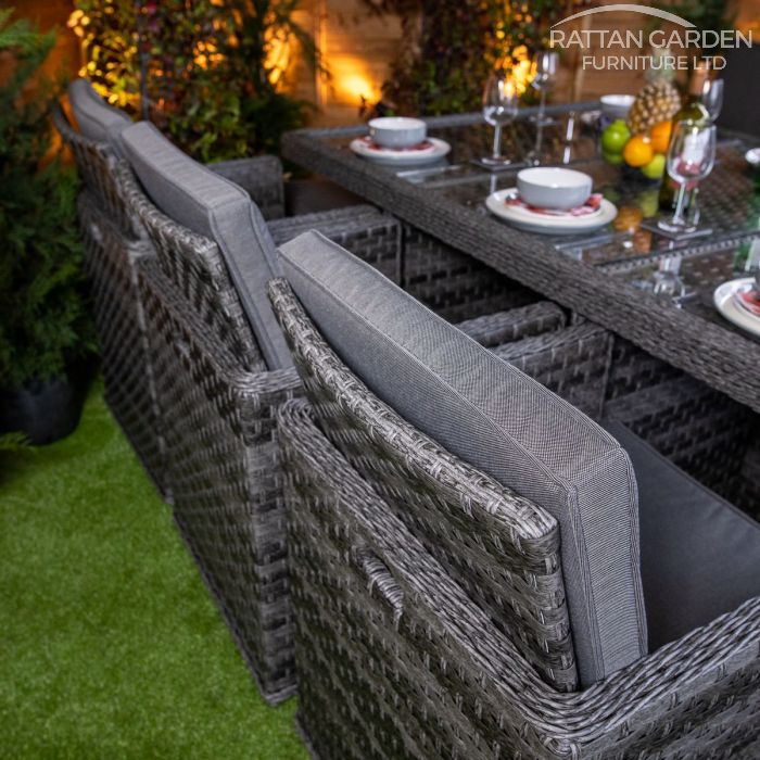 Rattan Serena 6 Seat Cube Set With 4 Storage Footstools