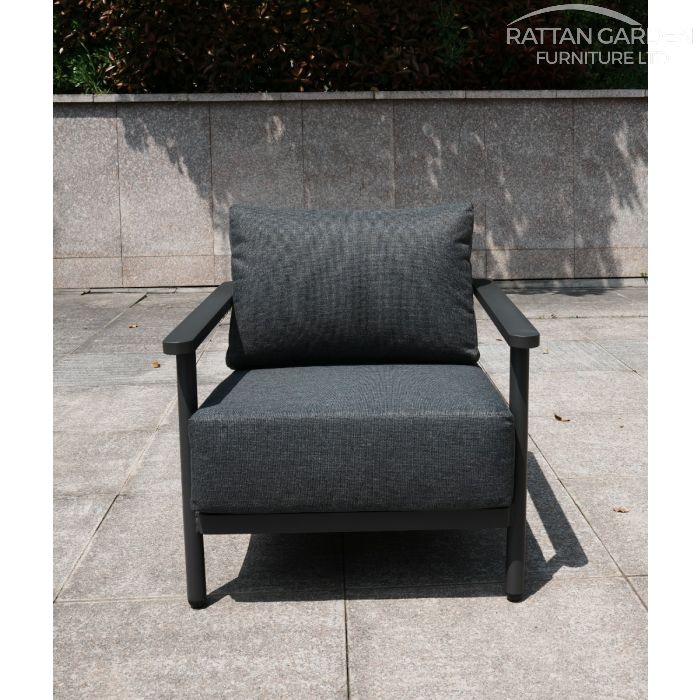 Brabazon Aluminium 4 Seat 4 Piece Sofa Set with Patterned Rising Table