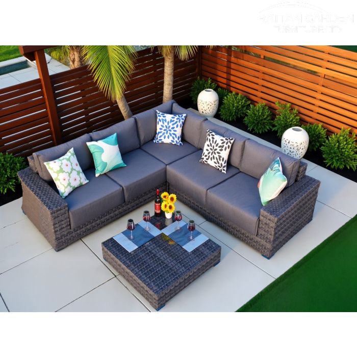 Prague Serena Rattan Corner Sofa Set
