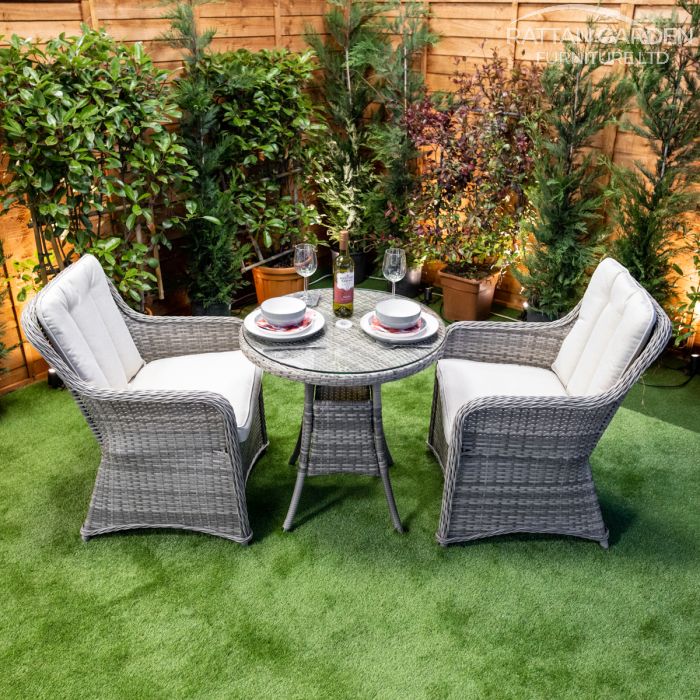 Rattan Champagne Vienna Round Bistro Set