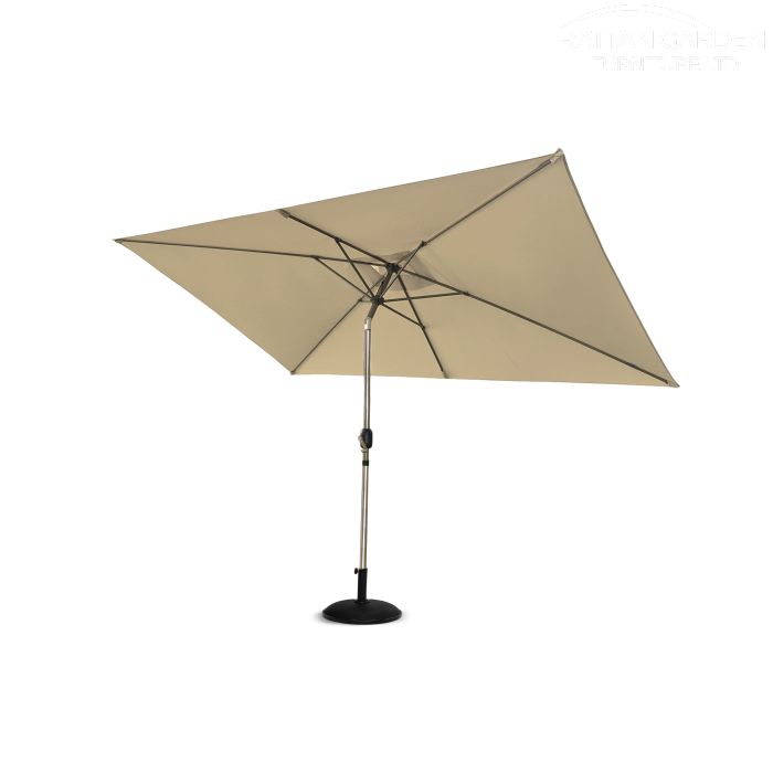 Perth 3m x 2m Rectangular Crank Parasol in Natural