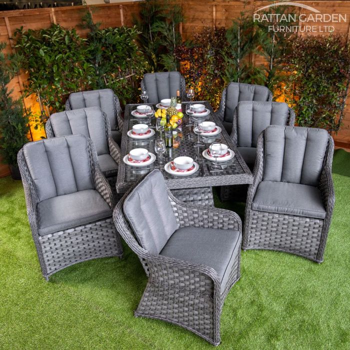 Rattan Serena Vienna Rectangular 8 Seat Dining Set