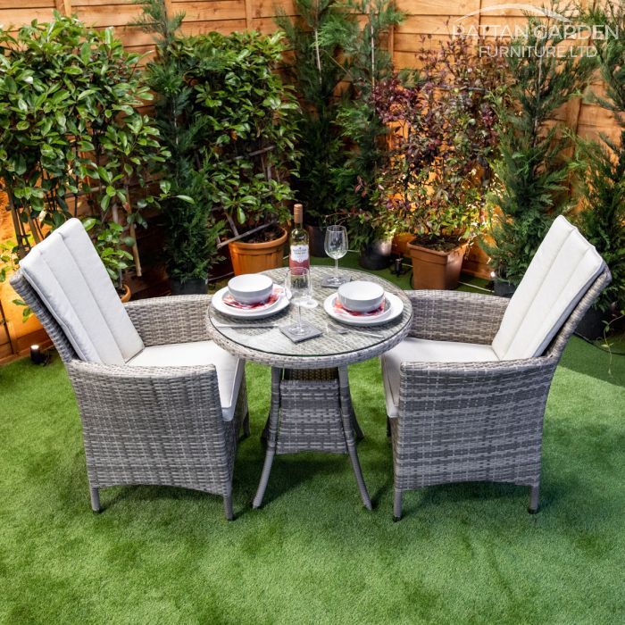 Rattan Champagne Atlanta Round Bistro Set