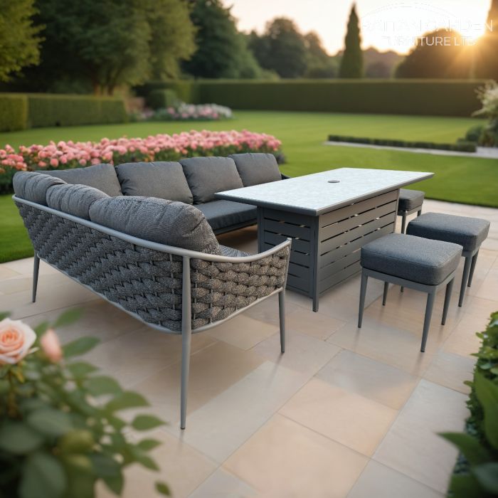 Annabelle Rope Grey Corner Dining Set
