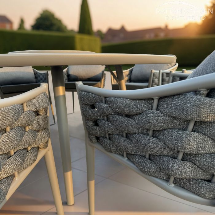 Annabelle Rope Grey 4 Seater Dining Set