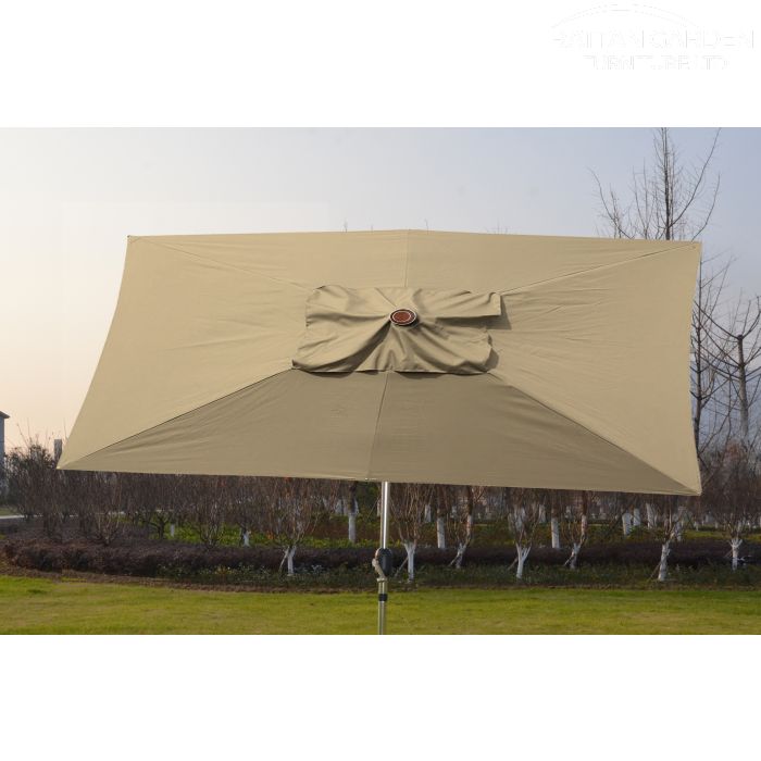 Perth 3m x 2m Rectangular Crank Parasol in Natural