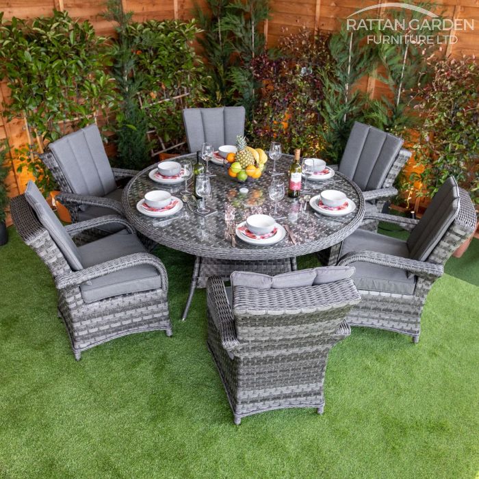 Rattan Serena Tokyo Round 6 Seat Dining Set