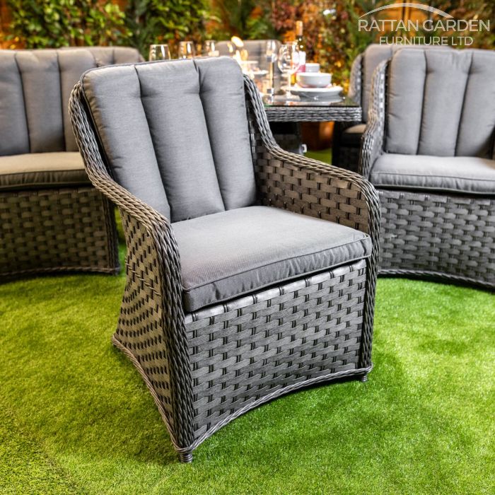 Rattan Serena Vienna Rectangular 6 Seat Fire Pit Set