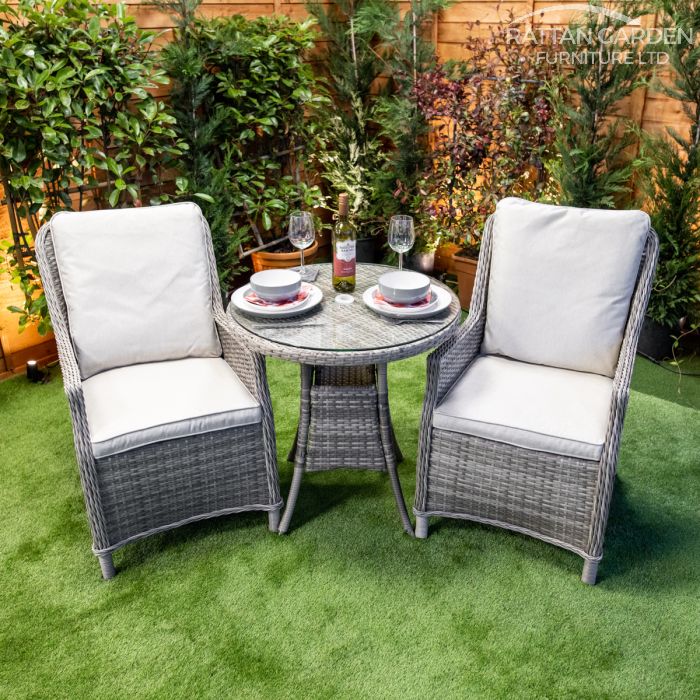 Rattan Champagne Paris Round Bistro Set