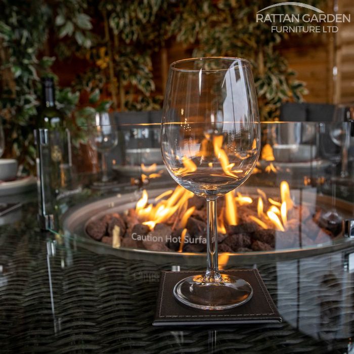 Rattan Serena Atlanta 8 Seat Fire Pit With 165cm Round Table