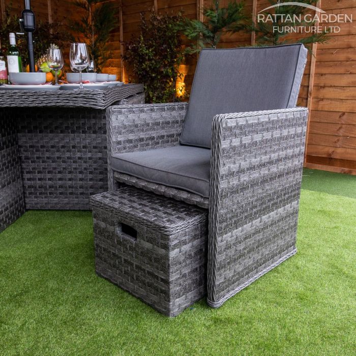 Rattan Serena 6 Seat Cube Set With 4 Storage Footstools
