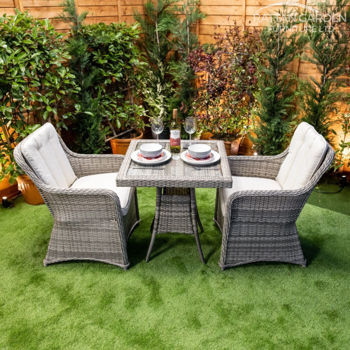 Rattan Champagne Vienna Square Bistro Set