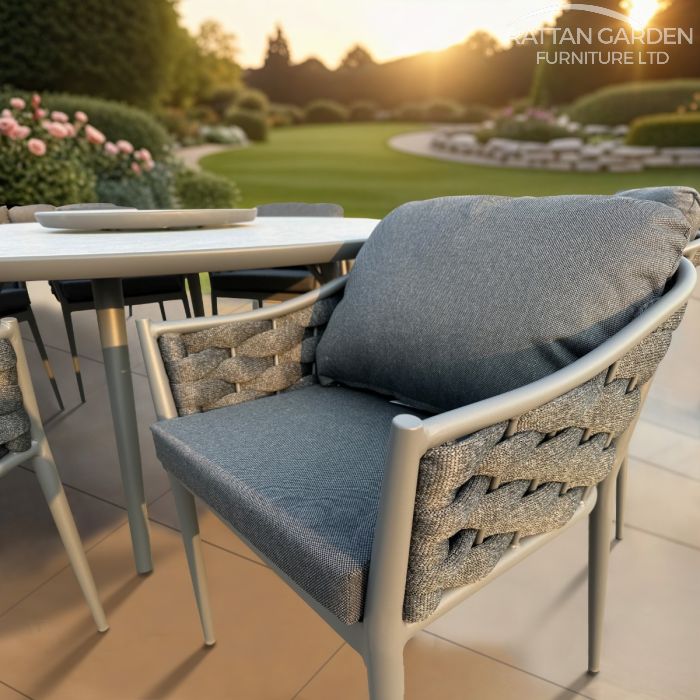 Annabelle Rope Grey 6 Seater Dining Set